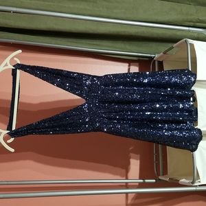 SOLD - Missguided Sequin Low Back Halter Dress - sz 8